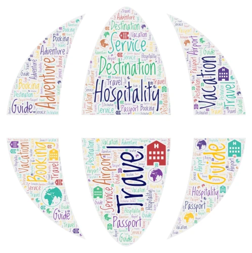 English for Tourism word cloud art