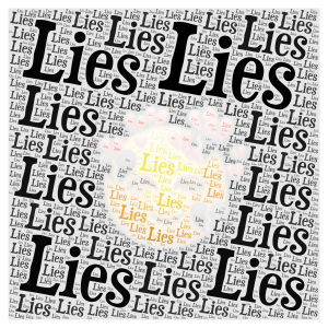 Lie Lie Lie Lie Lie Lie.... word cloud art
