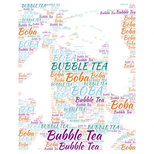 Bubble Tea word cloud art