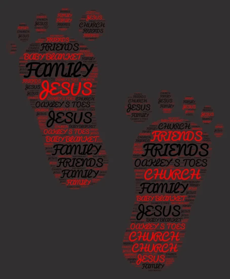 I love feet word cloud art