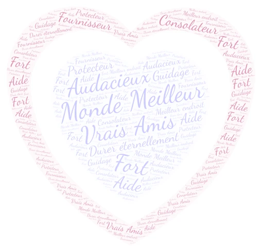 Un monde meilleur et de vrais amis word cloud art