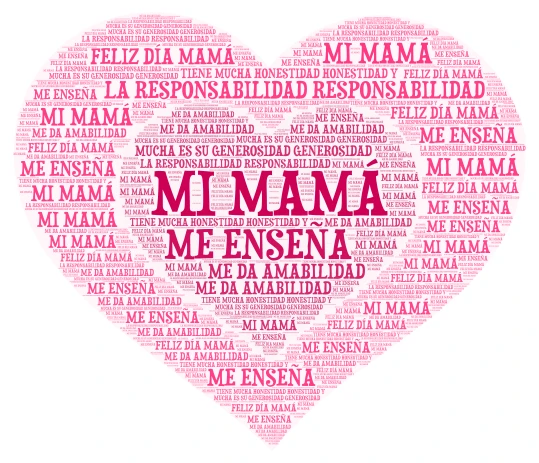 CALIGRAMA DÍA DE LA MADRE word cloud art