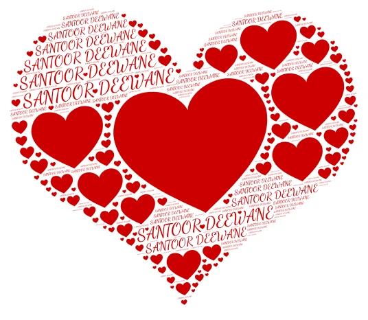Heart Love word cloud art
