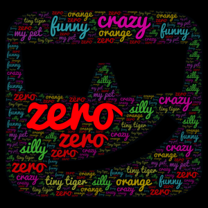 Zero emoji my kitty word cloud art
