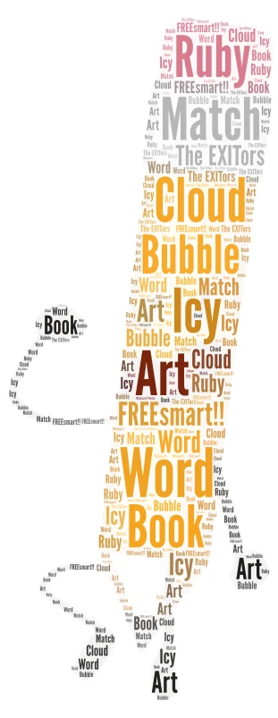 Pencil word cloud art