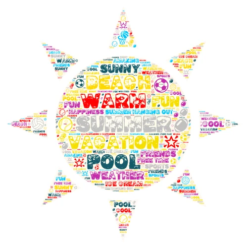 Summer break😎 word cloud art