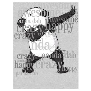 panda dab word cloud art