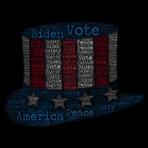 Vote for Biden word cloud art