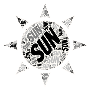 Sun word cloud art