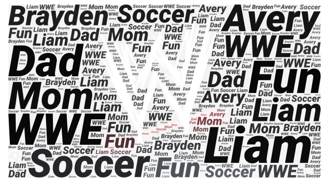 Liam My Brother word cloud art