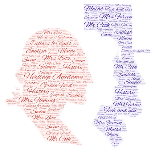 Heritage Acadamy Heroes  word cloud art