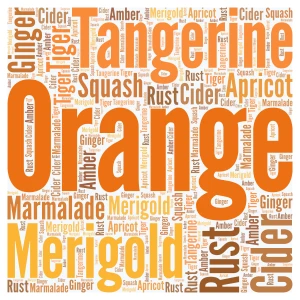 Orange word cloud art