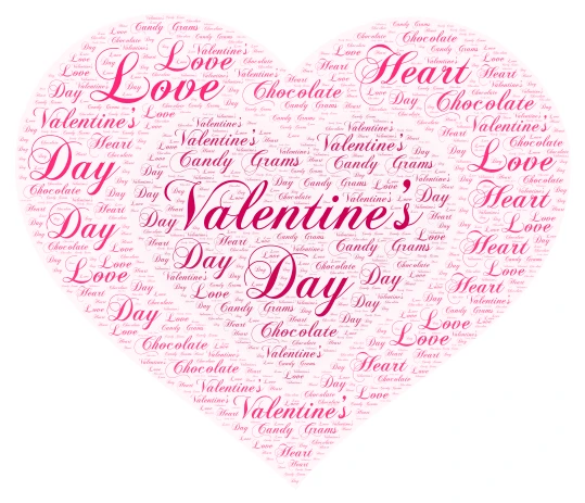 Valentine’s Day word cloud art