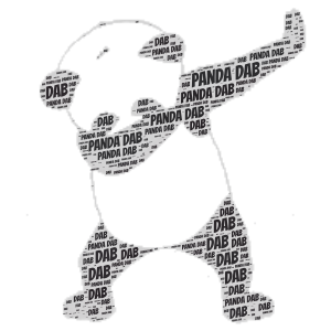 Panda Dab! (Maybe this gets old) word cloud art