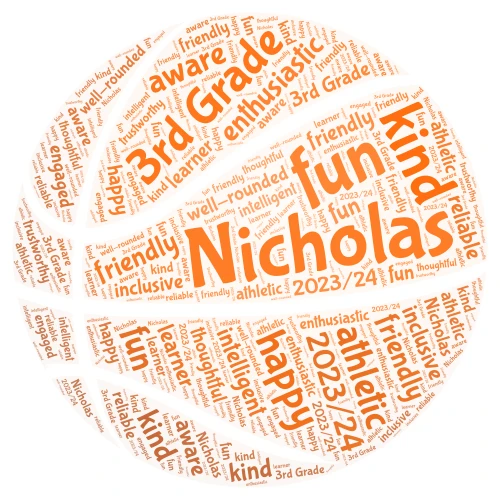 Nicholas word cloud art