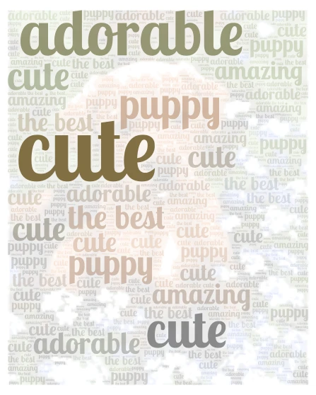 the cute puppy word cloud art