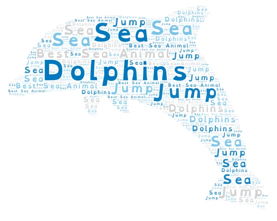 Dolphins word cloud art