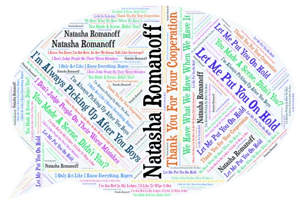 Natasha Romanoff Tribute word cloud art