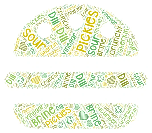 Pickles word cloud art