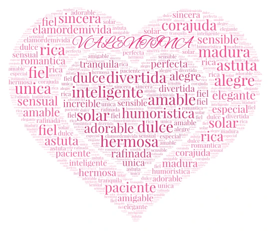 Valentina word cloud art