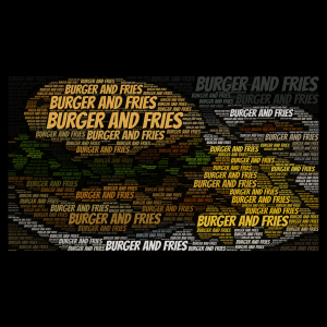 Burger and Fries  word cloud art