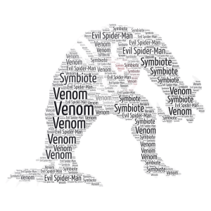 Venom word cloud art