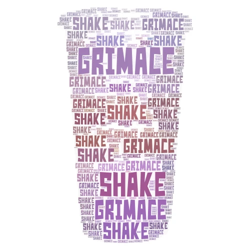 Grimace shake word cloud art