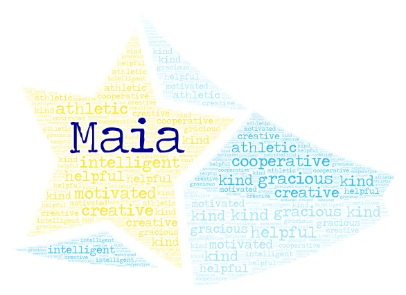 Maia word cloud art