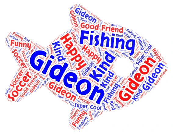 Gideon word cloud art