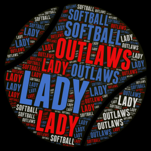 Lady Outlaws Softball word cloud art
