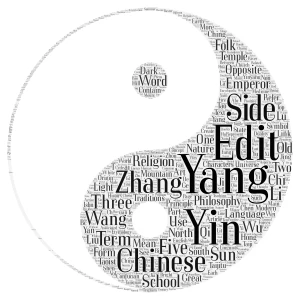 yin yang word cloud art
