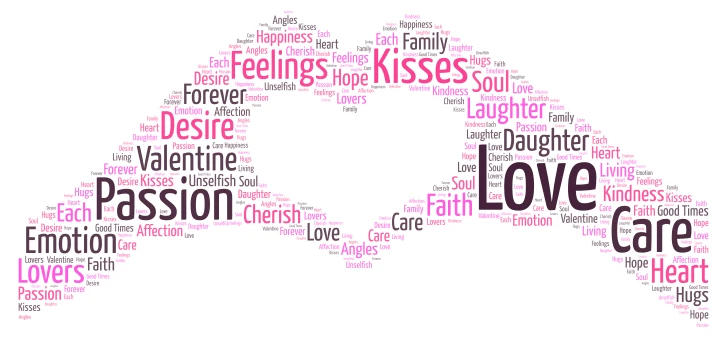 Valentines Wishes-Anniversery love word cloud art