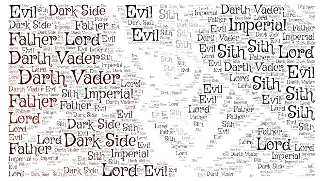 Darth Vader word cloud art