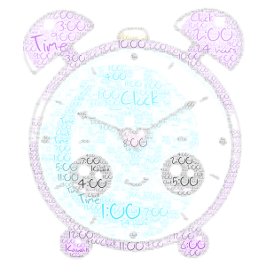 What is the time? (Kawaii) word cloud art