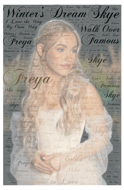 Freya Skye word cloud art