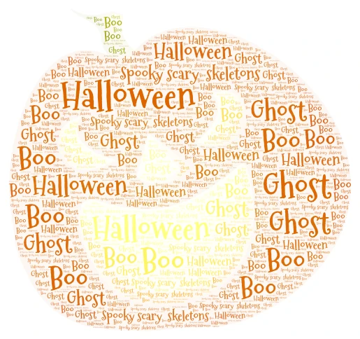 Halloween word cloud art