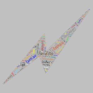 All the Harry Potter importants word cloud art