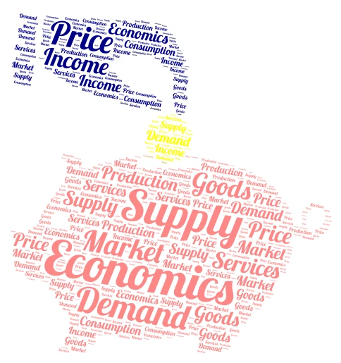Economics word cloud art