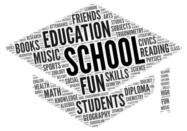 School Graduation Cap word cloud art