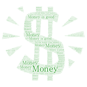 Money!!! word cloud art