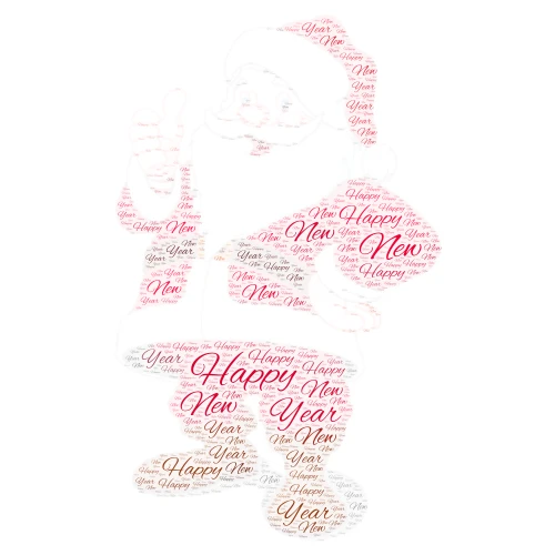 Santa Clause word cloud art