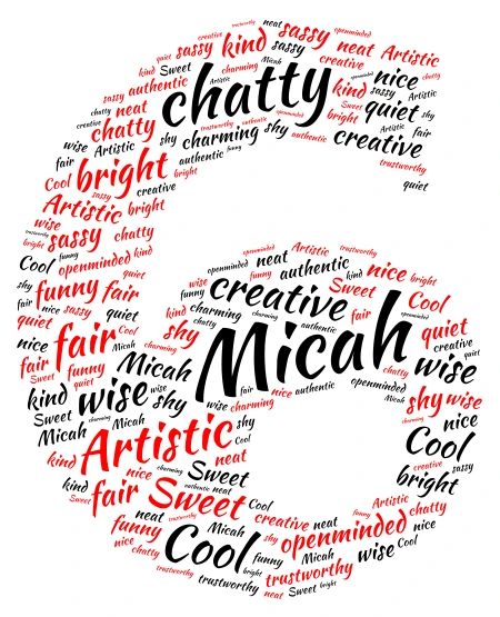 Micah word cloud art