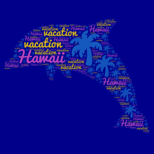 Vacation to Hawaii word cloud art