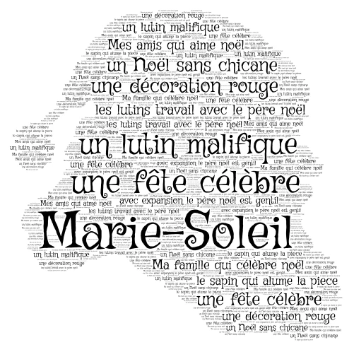 Tagul de noël de Marie-Soleil word cloud art
