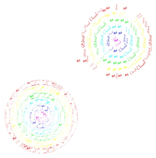 Rainbow  word cloud art