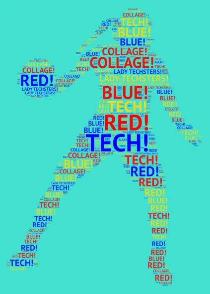 LADY TECHSTERS! word cloud art