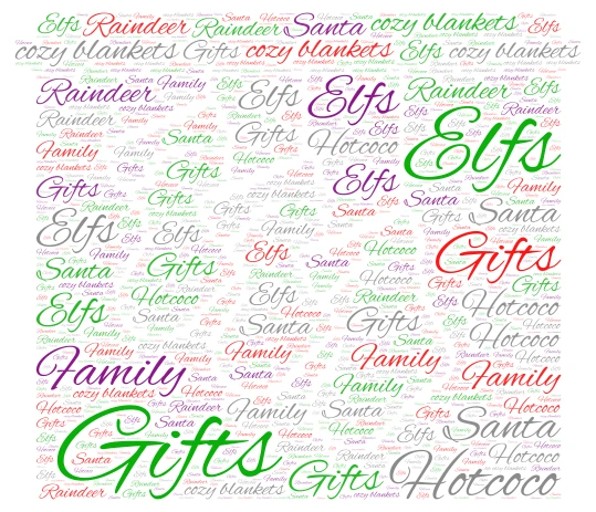 Christmas word cloud art