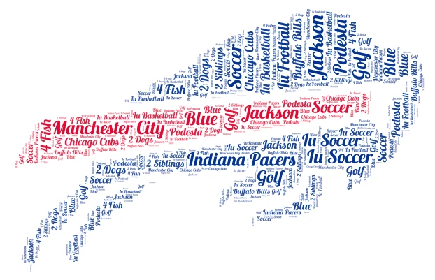 Jackson's Favorites word cloud art