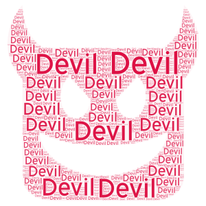 Devil word cloud art
