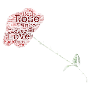 Rose word cloud art